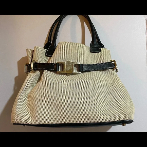 BUTI beige canvas satchel handbag - Picture 1 of 10